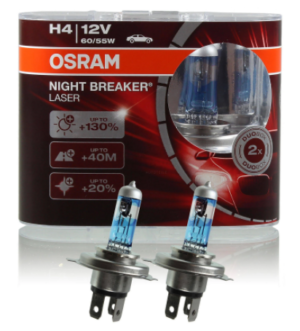 Osram H4 Night Breaker Laser Scheinwerferlampe, 12V, 2 Stück