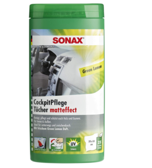 SONAX CockpitPflegeTücher Matteffect Green Lemon Box 04128000, 25 Stück